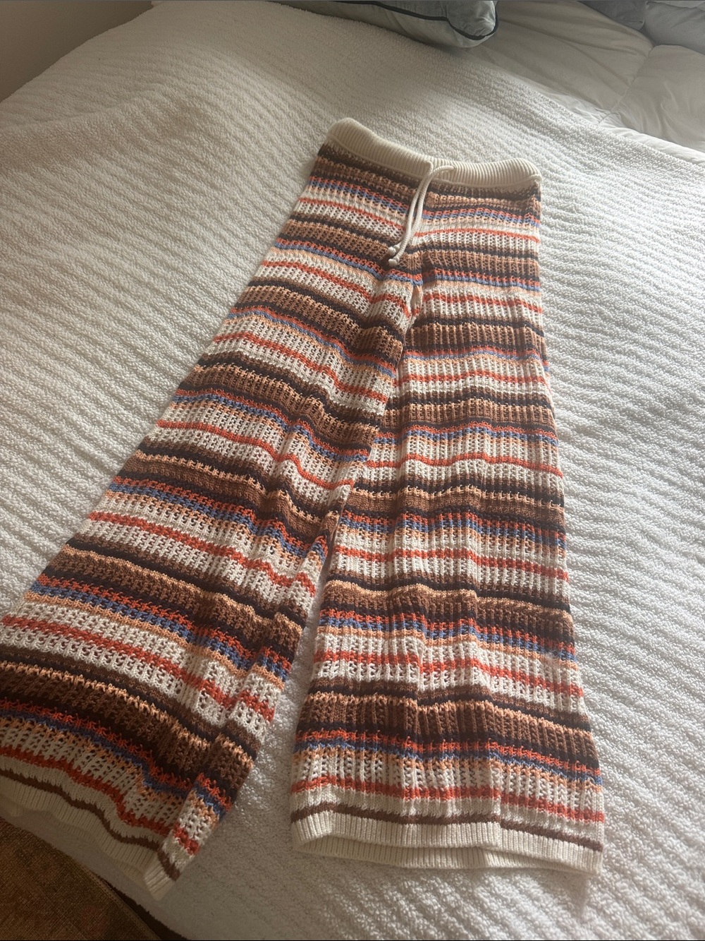 Aerie Striped Crochet Knit Pants